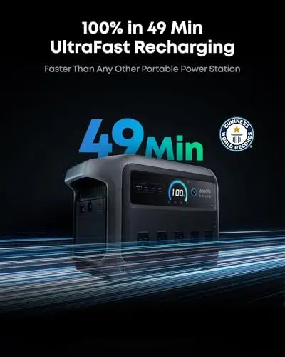 Anker SOLIX C1000 Gen 2 Portable Power Station, 2,000W (Peak 3,000W) Solar Generator, Full Charge in 49 Min, 1,024Wh LiFePO4 Battery for Home Backup, Power Outages, and Camping (Optional Solar Panel) Anker