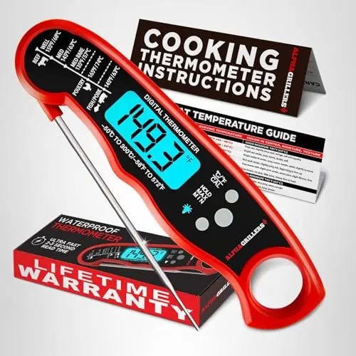 Alpha Grillers Meat Thermometer Digital – Instant Read Food Thermometer for Cooking & Grilling – Professional Kitchen Gift for Men, Dad & Mom Alpha Grillers