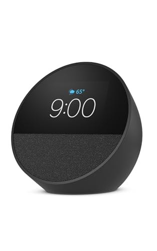 Amazon Echo Spot (newest model), Great for nightstands, offices and kitchens, Smart alarm clock, Designed for Alexa+, Black Amazon