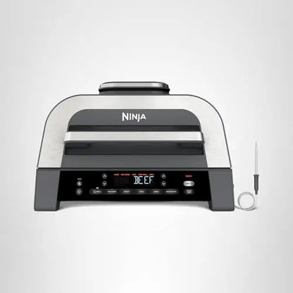 Ninja DG551 Foodi Smart XL 6-in-1 Indoor Grill with Air Fry, Roast, Bake, Broil, & Dehydrate, Foodi Smart Thermometer, 2nd Generation, Black/Silver Ninja