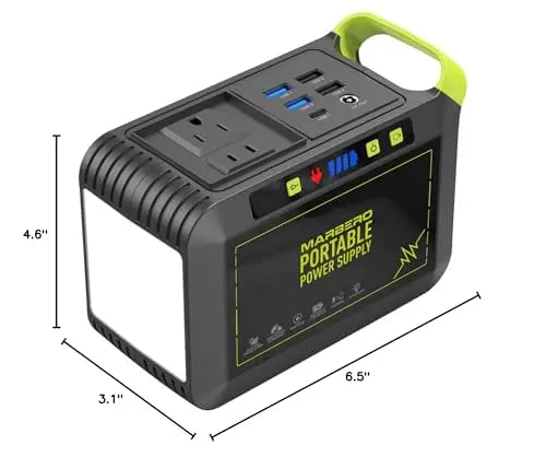 MARBERO Portable Power Station 88Wh Camping Lithium Battery Solar Generator Fast Charging with AC Outlet 120W Peak Power Bank(Solar Panel Optional) for Home Backup Outdoor Emergency RV Van Hunting MARBERO