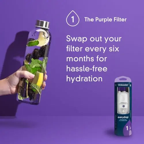 everydrop by Whirlpool Ice and Water Refrigerator Filter 1, EDR1RXD1, Single-Pack , Purple EveryDrop