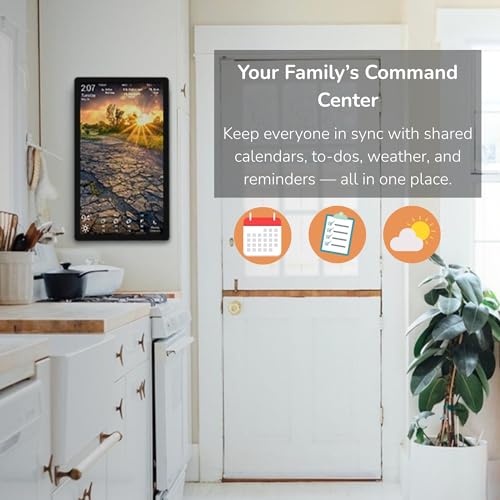 DAKboard Touchscreen Wall Display 22" - Shared Family Calendar & Organizer, Smart Home Dashboard with Weather, Chore Lists & Digital Photo Frame in Black DAKboard, LLC