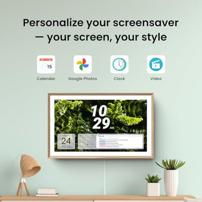 ApoloSign 15.6-inch Digital Calendar: Dual Mode Calendars with Google Play & Multi-calendar Sync, Electronic Planner & Chore Chart, Smart Touchscreen, Interactive Display for Family Schedules (Teak, 15.6") ApoloSign