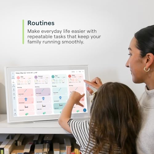 Skylight Calendar: 15-inch Wall Planner Digital Calendar & Chore Chart, Smart Touchscreen Interactive Display for Family Schedules – Wall Mount Included, Great for Organizing Your 2026 Calendar Skylight