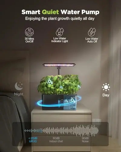 URUQ Hydroponics Growing System Garden: 8 Pods Indoor Herb Garden with Grow Light Plants Germination Kit Quiet Automatic Hydroponic Height Adjustable - Gardening Gifts for Women Kitchen URUQ