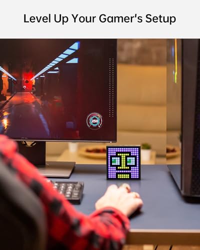 Divoom TimeBox Evo -- Pixel Art Bluetooth Speaker with 16x16 LED Display APP Control - Cool Animation Frame & Gaming Room Setup & Bedside Alarm Clock- Black Divoom