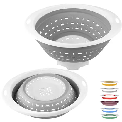 QiMH Collapsible Colander and Strainer, 5 Quart(1.25 gal), Heavey Duty Kitchen Drainer Basket for Pasta, Veggies and Fruits, New Home Apartment Essentials QiMH