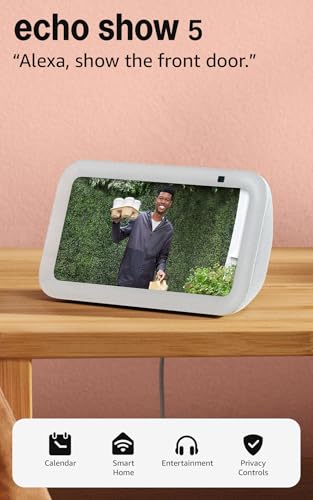 Amazon Echo Show 5 (newest model), Smart display, Designed for Alexa+, 2x the bass and clearer sound, Glacier White Amazon