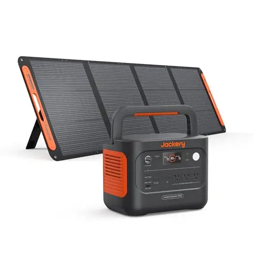 Jackery Solar Generator 1000 v2 with 200W Solar Panel,1070Wh Portable Power Station LiFePO4 Battery,1500W AC/100W USB-C Output, 1Hr Fast Charge for Outdoor,Off-Grid Living,RV,Emergency Jackery
