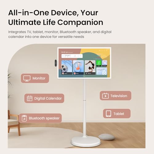 ApoloSign 32'' UHD 4K Smart Portable TV 2nd Gen, 16(8+8) GB RAM+256GB, Android 16, EDLA-Certified, Portable Touch Screen Monitor, Built-in 15000mAh Battery, Full Swivel Rotation, Voice Remote Control ApoloSign