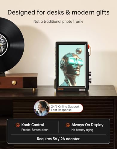 Divoom TimesFrame – 10.1" WiFi 6 Digital Picture Frame & Smart Desk Display, No Subscription | 64GB | Send Photos, Videos & AI Styles + Live Widgets (Weather, Calendar, etc)–Perfect Personalized Gift Divoom