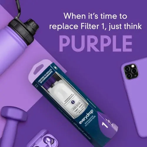 everydrop by Whirlpool Ice and Water Refrigerator Filter 1, EDR1RXD1, Single-Pack , Purple EveryDrop