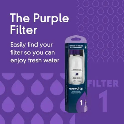 everydrop by Whirlpool Ice and Water Refrigerator Filter 1, EDR1RXD1, Single-Pack , Purple EveryDrop