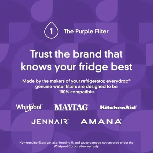 everydrop by Whirlpool Ice and Water Refrigerator Filter 1, EDR1RXD1, Single-Pack , Purple EveryDrop