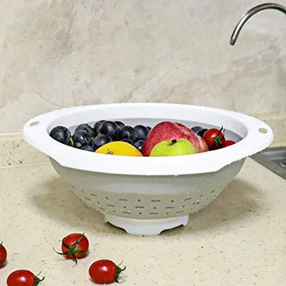 QiMH Collapsible Colander and Strainer, 5 Quart(1.25 gal), Heavey Duty Kitchen Drainer Basket for Pasta, Veggies and Fruits, New Home Apartment Essentials QiMH