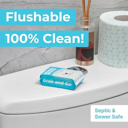 Impossibly Compact Travel Flushable Wipes - 99.5% Water and Aloe - Safe for Sensitive Skin, Hypoallergenic & Unscented - Travel Essentials for Adults, Kids & Baby Care - 8 Pack Total 48 Wipes MOONIES