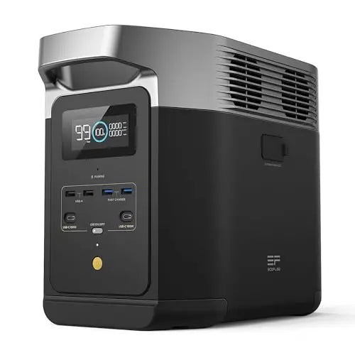 EF ECOFLOW Portable Power Station DELTA 2, 1024Wh LiFePO4 (LFP) Battery, 1800W AC/100W USB-C Output, Solar Generator(Solar Panel Optional) for Home Backup Power, Camping & RVs EF ECOFLOW