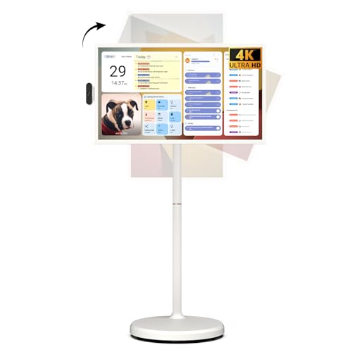 ApoloSign 32'' UHD 4K Smart Portable TV 2nd Gen, 16(8+8) GB RAM+256GB, Android 16, EDLA-Certified, Portable Touch Screen Monitor, Built-in 15000mAh Battery, Full Swivel Rotation, Voice Remote Control ApoloSign