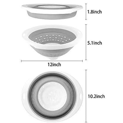 QiMH Collapsible Colander and Strainer, 5 Quart(1.25 gal), Heavey Duty Kitchen Drainer Basket for Pasta, Veggies and Fruits, New Home Apartment Essentials QiMH