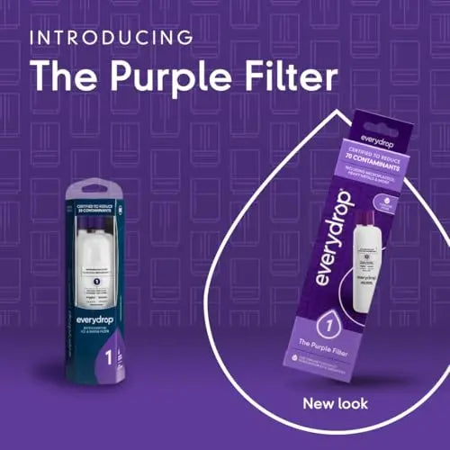 everydrop by Whirlpool Ice and Water Refrigerator Filter 1, EDR1RXD1, Single-Pack , Purple EveryDrop