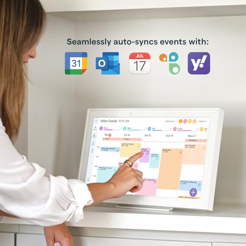 Skylight Calendar: 15-inch Wall Planner Digital Calendar & Chore Chart, Smart Touchscreen Interactive Display for Family Schedules – Wall Mount Included, Great for Organizing Your 2026 Calendar Skylight