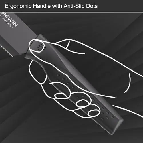Knife Set, Brewin Kitchen Knife Set, Knives Set for Kitchen, Universal Knife Block, Utility Knife Block Set, New Home Essentials, Apartment Essentials, Dishwasher Safe Brewin