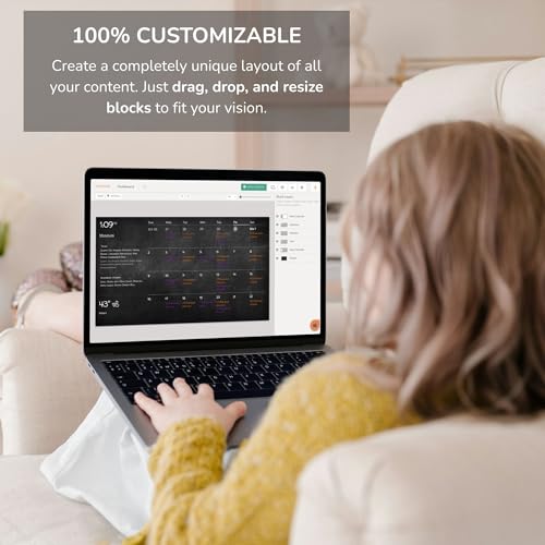 DAKboard Touchscreen Wall Display 22" - Shared Family Calendar & Organizer, Smart Home Dashboard with Weather, Chore Lists & Digital Photo Frame in Black DAKboard, LLC