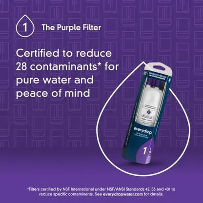 everydrop by Whirlpool Ice and Water Refrigerator Filter 1, EDR1RXD1, Single-Pack , Purple EveryDrop