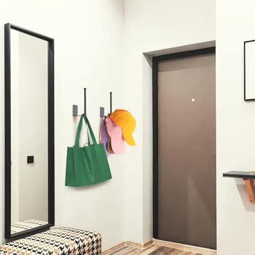 Durmmur 2 Pack Hat Racks for Baseball Caps, Stainless Steel Hat Organizer for Baseball Cap, Hat Holder Storage Organizer, Hat Hanger Strong Adhesive/Wall Drilled for Door, Bedroom, Closet(Black 6 in) Durmmur