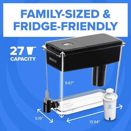 Brita UltraMax Large Water Dispenser With Standard Filter, BPA-Free, Reduces Copper, Cadmium and Mercury Impurities, Lasts 2 Months or 40 Gallons, Includes 1 Filter, Kitchen Accessories, Large 27-Cup Brita
