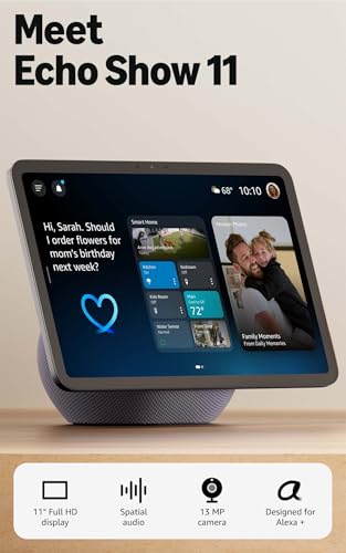 Amazon Echo Show 11 (newest model), Vibrant Full-HD 11" display with more viewing area and spatial audio, Designed for Alexa+, Graphite Amazon