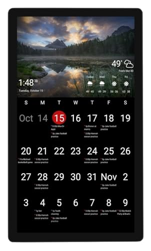 DAKboard Touchscreen Wall Display 22" - Shared Family Calendar & Organizer, Smart Home Dashboard with Weather, Chore Lists & Digital Photo Frame in Black DAKboard, LLC