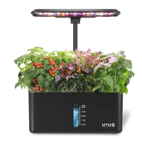 URUQ Hydroponics Growing System Garden: 8 Pods Indoor Herb Garden with Grow Light Plants Germination Kit Quiet Automatic Hydroponic Height Adjustable - Gardening Gifts for Women Kitchen URUQ