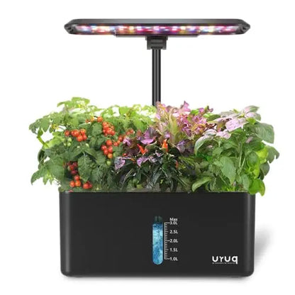 URUQ Hydroponics Growing System Garden: 8 Pods Indoor Herb Garden with Grow Light Plants Germination Kit Quiet Automatic Hydroponic Height Adjustable - Gardening Gifts for Women Kitchen URUQ
