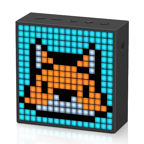 Divoom TimeBox Evo -- Pixel Art Bluetooth Speaker with 16x16 LED Display APP Control - Cool Animation Frame & Gaming Room Setup & Bedside Alarm Clock- Black Divoom