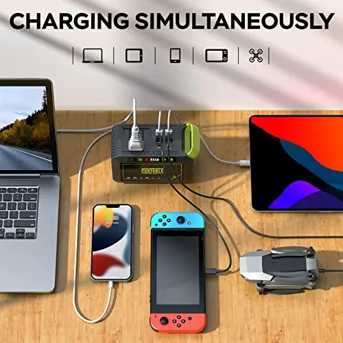 MARBERO Portable Power Station 88Wh Camping Lithium Battery Solar Generator Fast Charging with AC Outlet 120W Peak Power Bank(Solar Panel Optional) for Home Backup Outdoor Emergency RV Van Hunting MARBERO