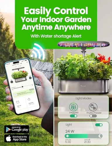 LetPot LPH-SE Hydroponics Growing System, 12 Pods Smart Herb Garden Kit Indoor, Indoor Garden, APP & WiFi Controlled, with 24W Growing LED, 5.5L Water Tank, Pump System, Automatic Timer LETPOT