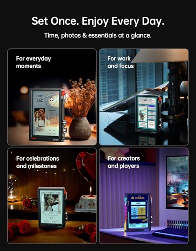 Divoom TimesFrame – 10.1" WiFi 6 Digital Picture Frame & Smart Desk Display, No Subscription | 64GB | Send Photos, Videos & AI Styles + Live Widgets (Weather, Calendar, etc)–Perfect Personalized Gift Divoom
