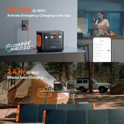 Jackery Solar Generator 1000 v2 with 200W Solar Panel,1070Wh Portable Power Station LiFePO4 Battery,1500W AC/100W USB-C Output, 1Hr Fast Charge for Outdoor,Off-Grid Living,RV,Emergency Jackery