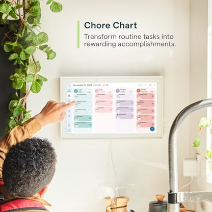 Skylight Calendar: 15-inch Wall Planner Digital Calendar & Chore Chart, Smart Touchscreen Interactive Display for Family Schedules – Wall Mount Included, Great for Organizing Your 2026 Calendar Skylight