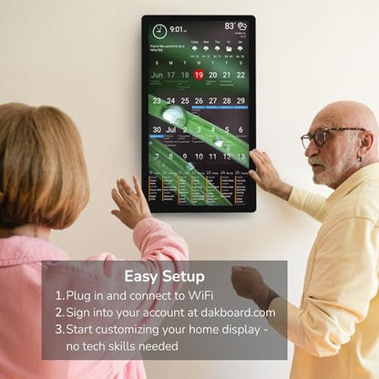 DAKboard Touchscreen Wall Display 22" - Shared Family Calendar & Organizer, Smart Home Dashboard with Weather, Chore Lists & Digital Photo Frame in Black DAKboard, LLC