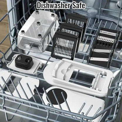 8 Blade All-in-1 Vegetable Chopper Mandoline Slicer with Container, Food Chopper, Onion Chopper, Veggie Cutter for Salad, Kitchen Gadgets Accessories Essentials, White ukeetap