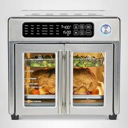 Emeril Lagasse Extra Large French Door Air Fryer Toaster Oven Combo, 24 Cooking Functions and Digital Controls, 7 Accessories Included, Stainless Steel Finish, 26QT Capacity Emeril Lagasse