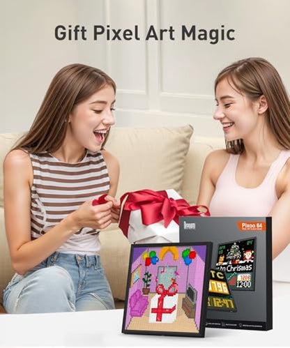 Divoom Pixoo-64 - WiFi Pixel Cloud Digital Frame with APP Control,64 X 64 LED Panel Display Frame for Gaming Room Decoration/Social Media Fans Counter Divoom