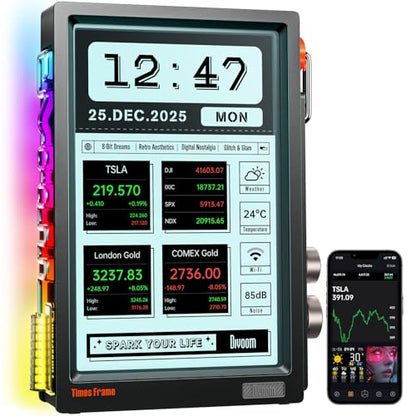 Divoom TimesFrame – 10.1" WiFi 6 Digital Picture Frame & Smart Desk Display, No Subscription | 64GB | Send Photos, Videos & AI Styles + Live Widgets (Weather, Calendar, etc)–Perfect Personalized Gift Divoom