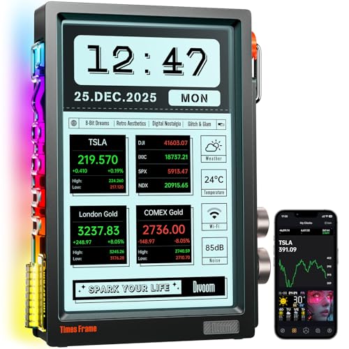 Divoom TimesFrame – 10.1" WiFi 6 Digital Picture Frame & Smart Desk Display, No Subscription | 64GB | Send Photos, Videos & AI Styles + Live Widgets (Weather, Calendar, etc)–Perfect Personalized Gift Divoom