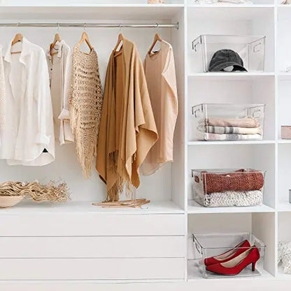 ClearSpace Clear Plastic Storage Bins – Pantry Organizers & Storage Containers, Cabinet Organizer - Home Organization Must Haves for Kitchen, Laundry Room, Office, Closet, Garage & Freezer ClearSpace