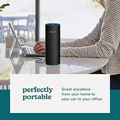 Homedics Portable Humidifier - Small Air Humidifiers for Bedroom, Plants, Office, Travel - Cool Mist Humidifiers, Color-Changing Accent Light, 2 Mist Settings, Black Homedics