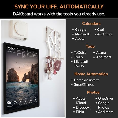 DAKboard Touchscreen Wall Display 22" - Shared Family Calendar & Organizer, Smart Home Dashboard with Weather, Chore Lists & Digital Photo Frame in Black DAKboard, LLC